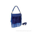 Modern Royal Blue Soft Rabbit Fur Handbags for Ladies , Two